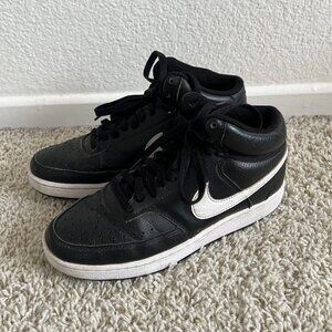 Nike Court Vision Mid Women's Sneakers Black White Size 7